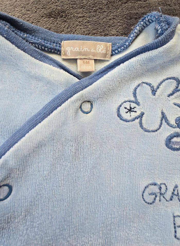 Pyjama effet velours Grain de Blé 6 mois - photo numéro 4
