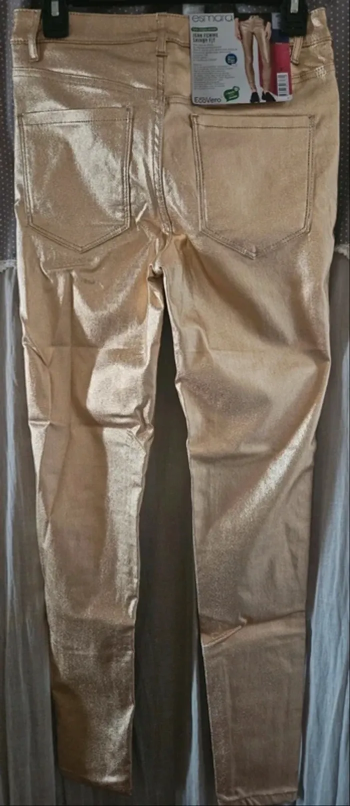 Pantalon doré clair jeans Skinny fit Esmara Taille 40 Neuf - photo numéro 5