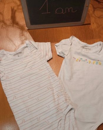 Lot de 2 body Orchestra taille 1 an en très bon état