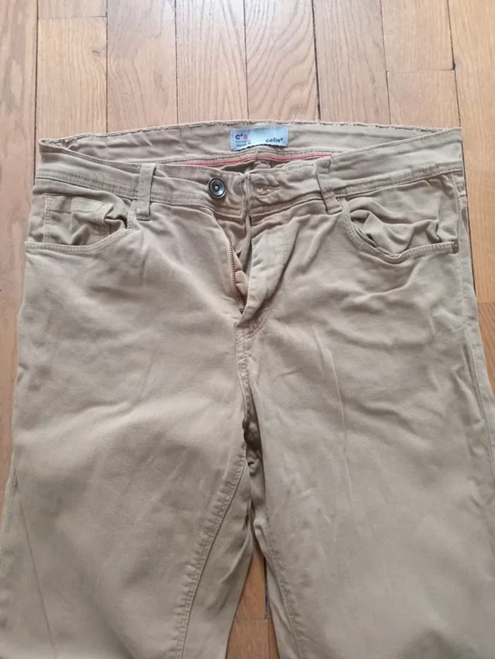Pantalon homme jean marron-beige Celio taille 40 - photo numéro 2