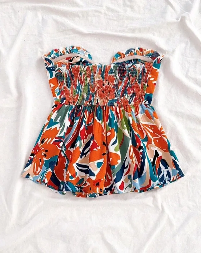 Top bustier coloré taille M - photo numéro 3