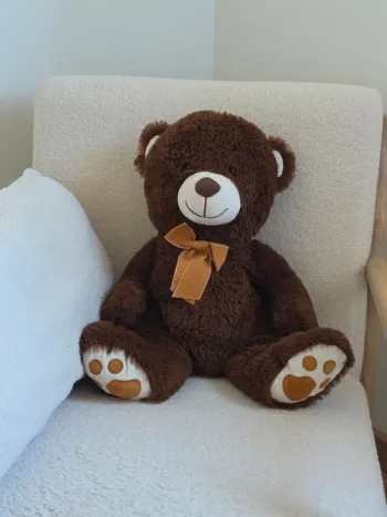 Grand ours en peluche marron – Très doux et en excellent état 🧸