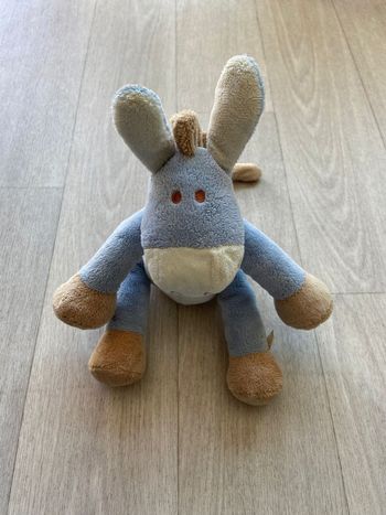 Peluche Noukie’s âne bleu doudou bébé