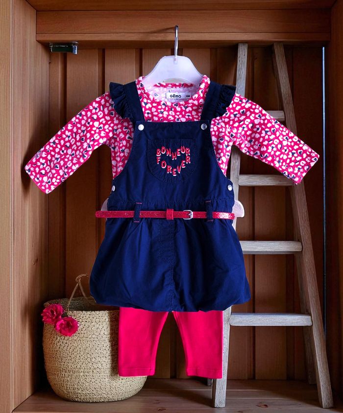 GÉMO - ENSEMBLE 5P BÉBÉ FILLE IMPRIMÉ LIBERTY, COEUR, VOLANTS & PAILLETÉ 6M - photo numéro 3