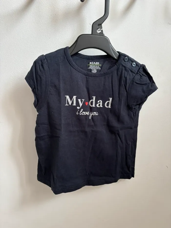 Lot 2 tshirts manches courtes papa/maman Kiabi 12 mois - photo numéro 5