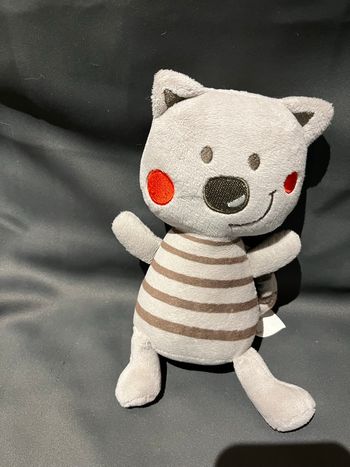 Doudou orchestra chat gris rayures