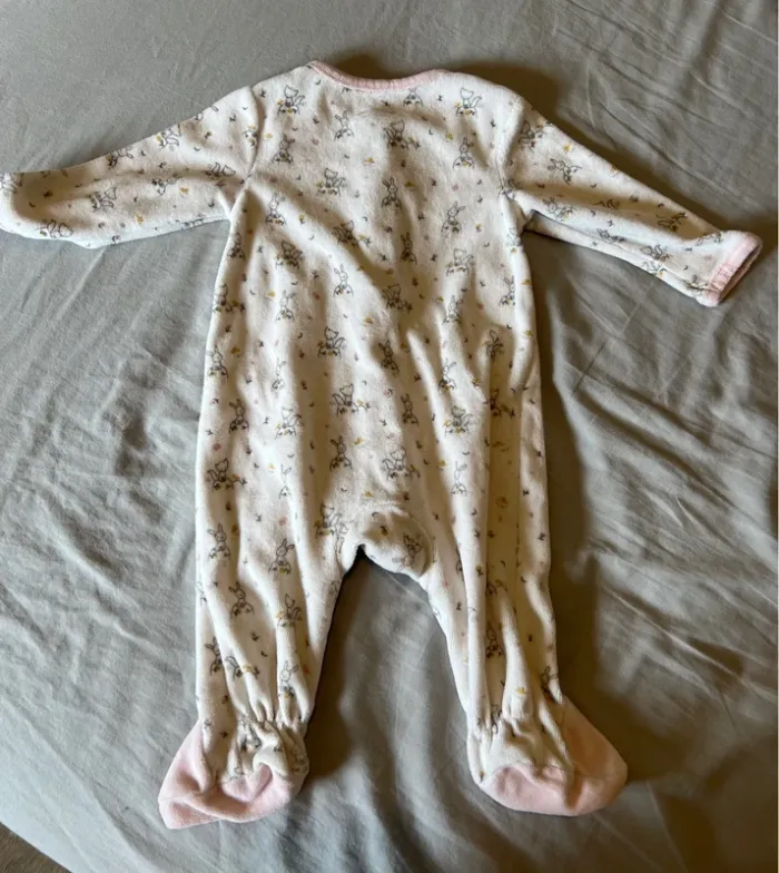 🤍 Pyjama blanc rayé avec broderie - photo numéro 2