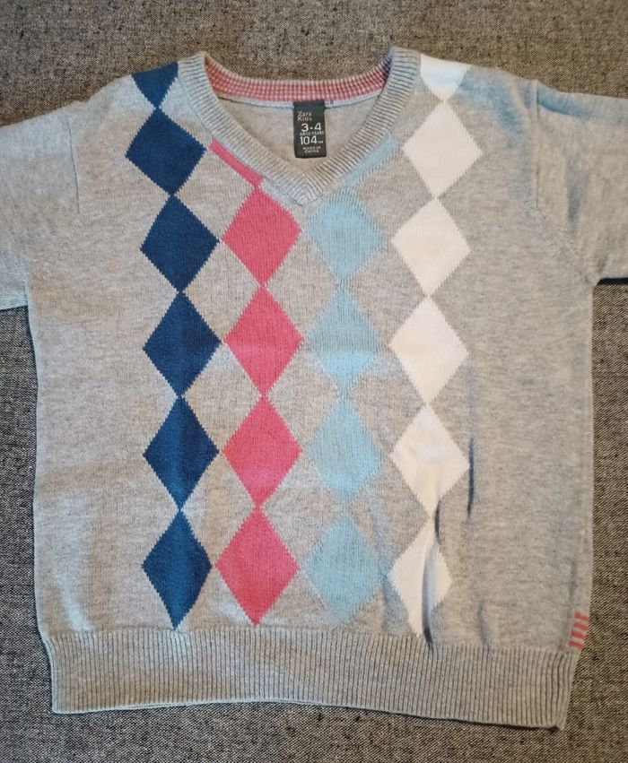 Pull col V, Zara, mixte, 3/4 ans - photo numéro 2