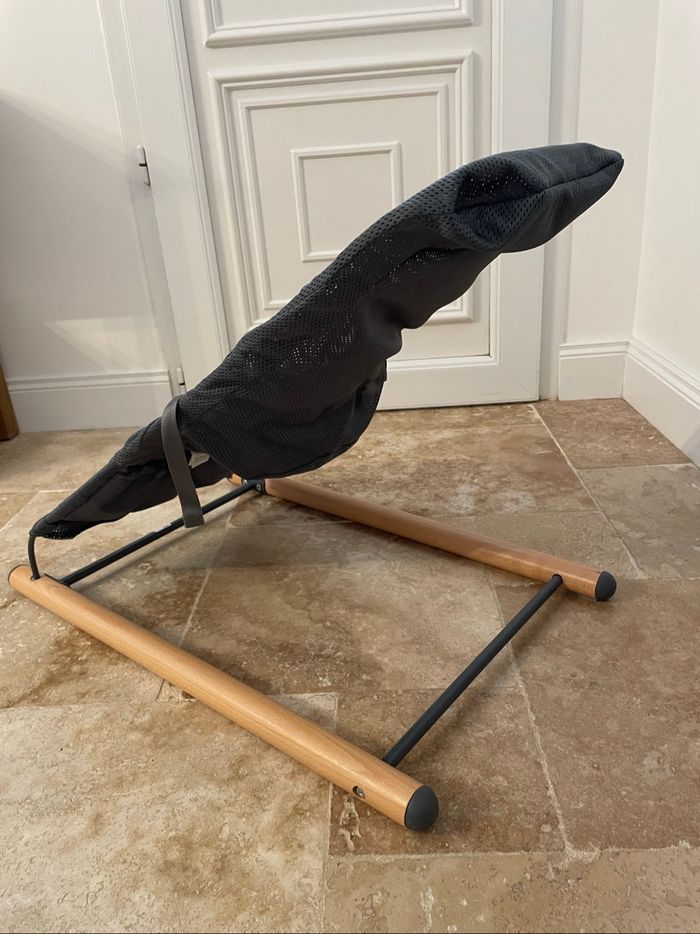 Transat Childhome Belgium – gris tissu & pieds en bois - photo numéro 4