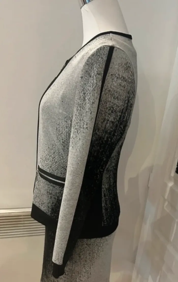 Class international  veste zippé gris et noir, Imprimé tye and dye  femme, taille 36 - photo numéro 2