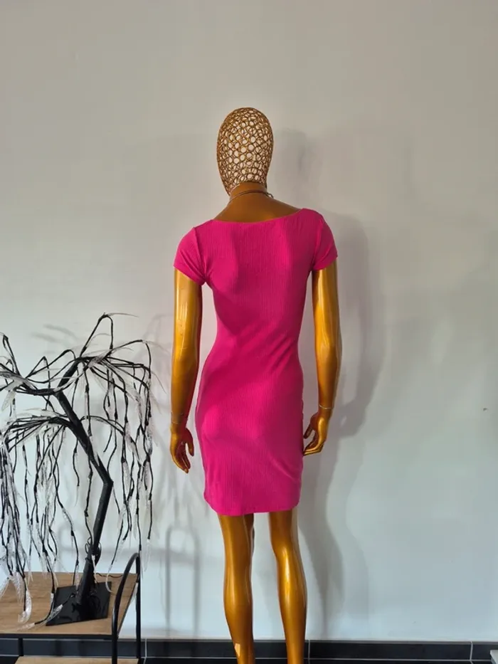 Robe Fuschia Femme Manches Courtes Taille M/38 - photo numéro 2