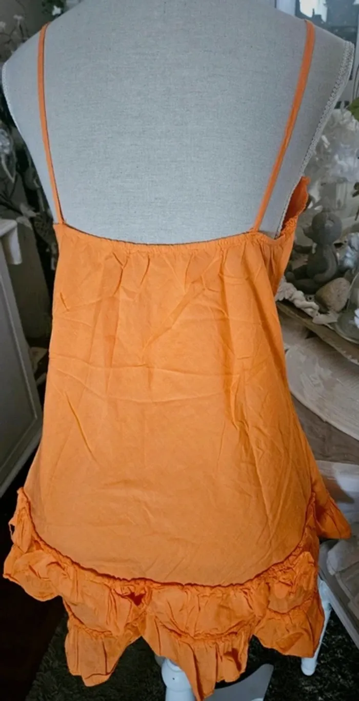 Haut asymétrique orange dentelle Kelly Taille L Neuf - photo numéro 3