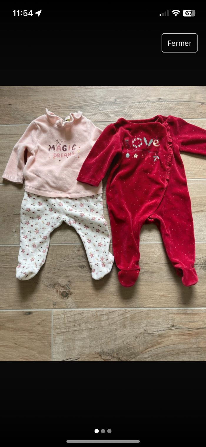 Lot de 2 pyjamas dors bien en velours TAO T 6 mois