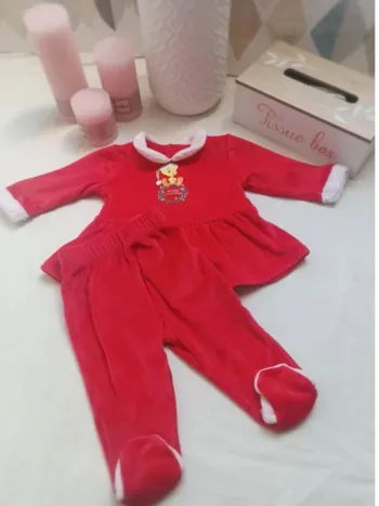 Pyjama deux pièces velours de Noël Looney Tunes fille 9 mois