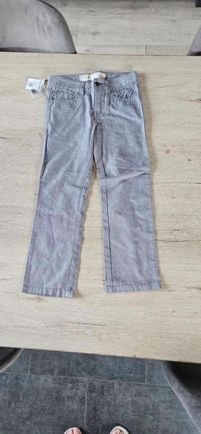 Pantalon gris chiné ajustable avec poches, Buissonnière, 6 ans, neuf - photo numéro 2