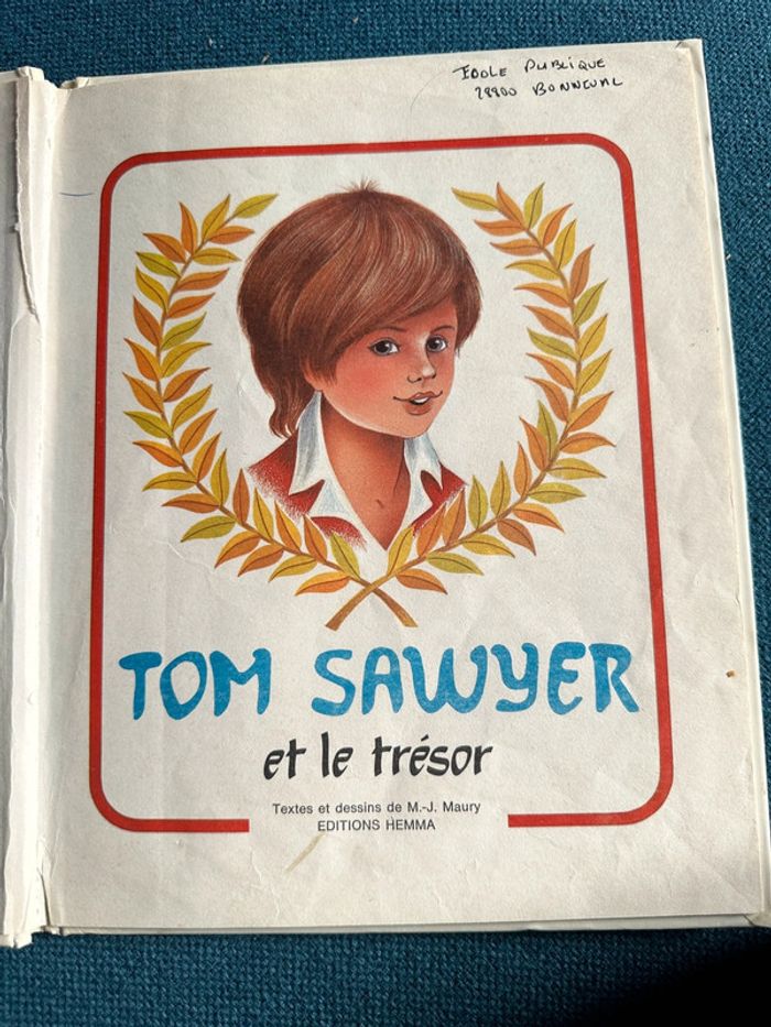 Livre ancien Tom Sawyer et le trésor éditions Hemma album vintage carton satisfaisant - photo numéro 3