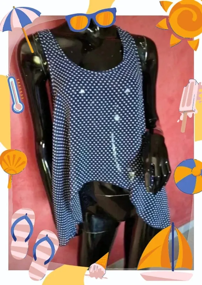 Top fluide esprit vintage a pois