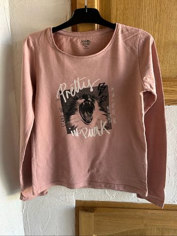 T-shirt manches longues rose - 10 ans