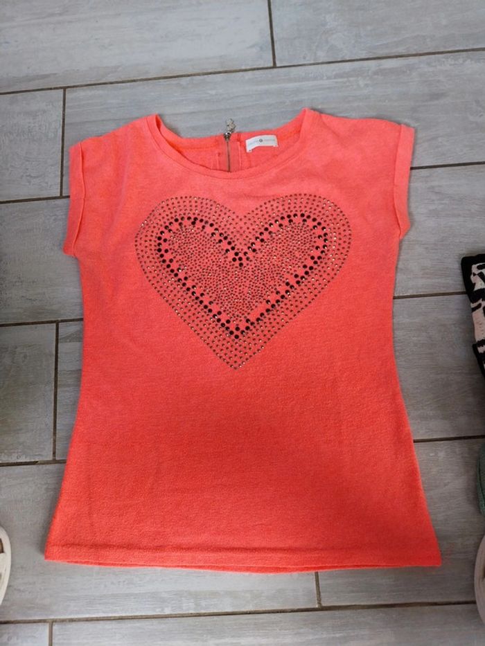 Tee-shirt cache cache rose fluo 38 - photo numéro 2