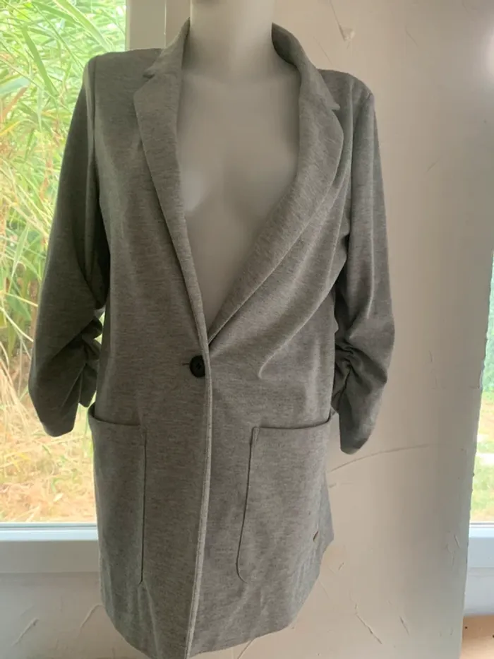Veste Tom Taylor longue taille L grise