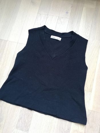 Pull sans manche lefties col v noir taille xs femme