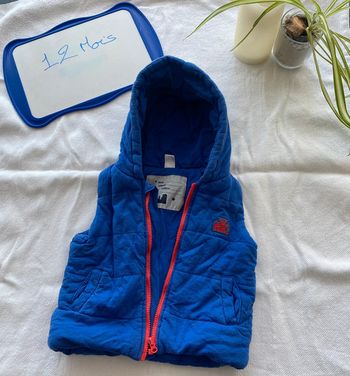 Manteau / doudoune / veste chaude sans manches avec capuche - 12 mois - Tex- TBE