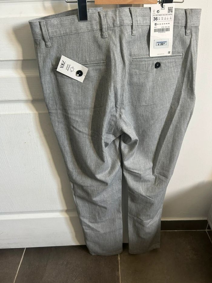 Pantalon Gris Zara Slim stretch - photo numéro 3