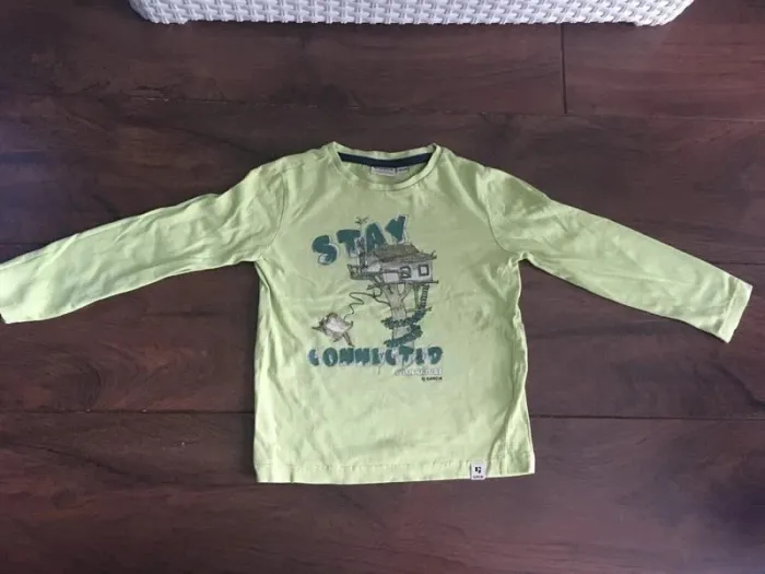 T-shirt manches longues garçon en coton vert clair GARCIA t104/110cm soit 4/5ans