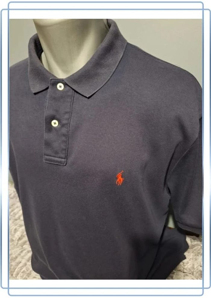 Polo Ralph lauren bleu foncé - taille L - brodé - 100% coton (29) - photo numéro 3