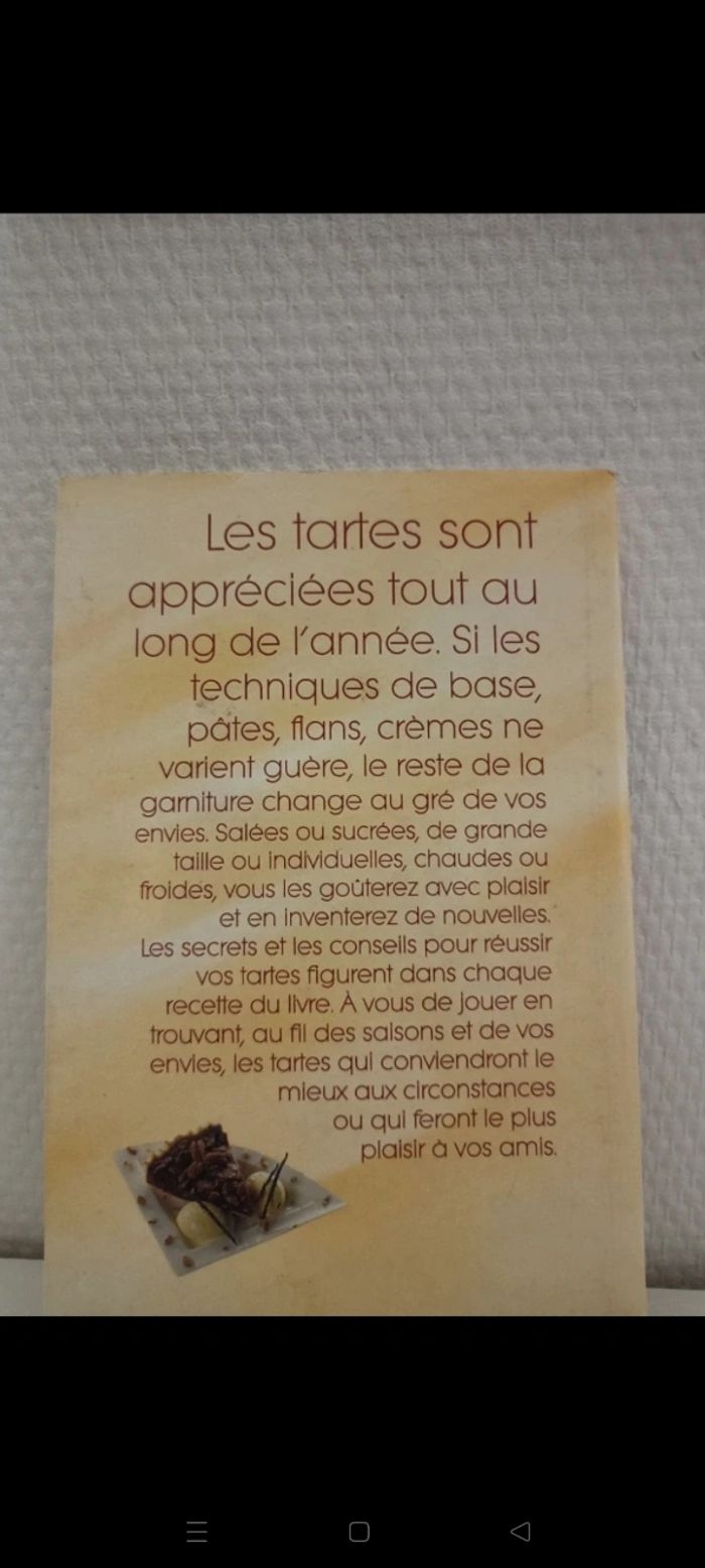 Livre de recettes " des tartes de part en part " - photo numéro 2