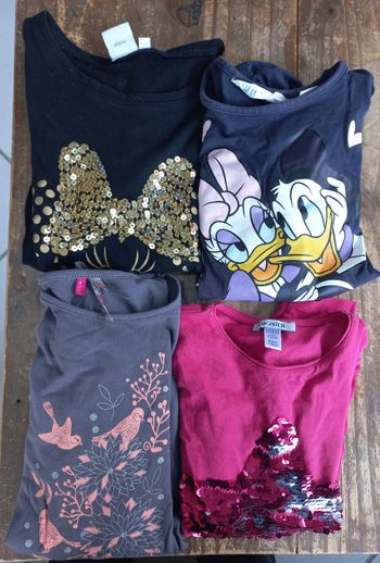 Lot tee-shirt manches longues fille 6 ans