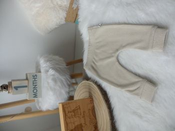 Jolie pantalon sarouel chaud velour beige creme mixte bébé fille bébé garcon 56cm