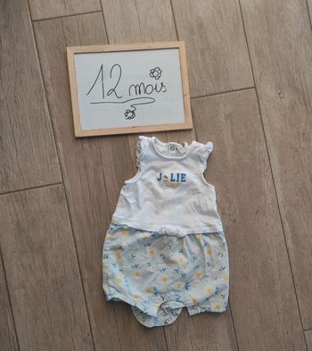 Combi short bébé fille 12 mois jolie chérie