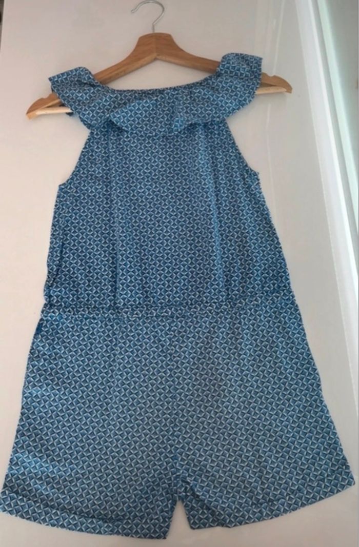 Combishort bleue à motifs Okaïdi (8 ans) avec col volanté - photo numéro 3