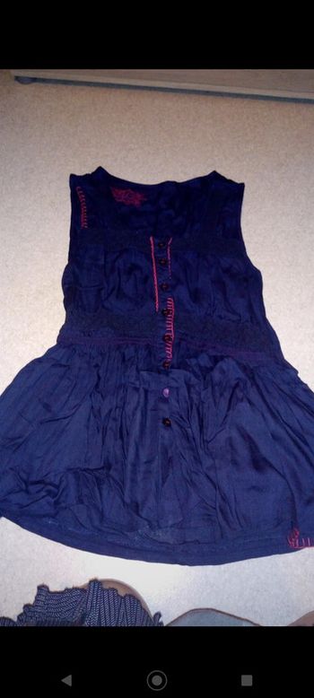 Débardeur tunique noir et couture rouge Desigual