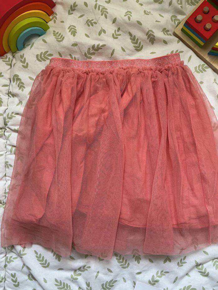 jupe en tulle corail à paillettes avec jupon 8 ans caprice de fille - photo numéro 3