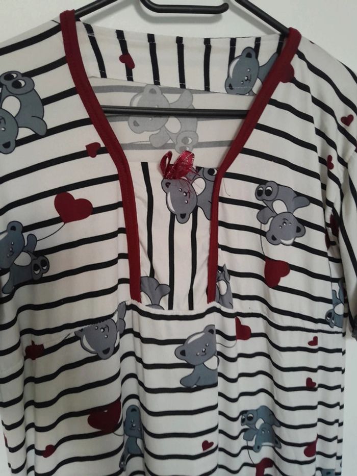 Robe pyjamas coeur nounours fluide 💢 - photo numéro 4