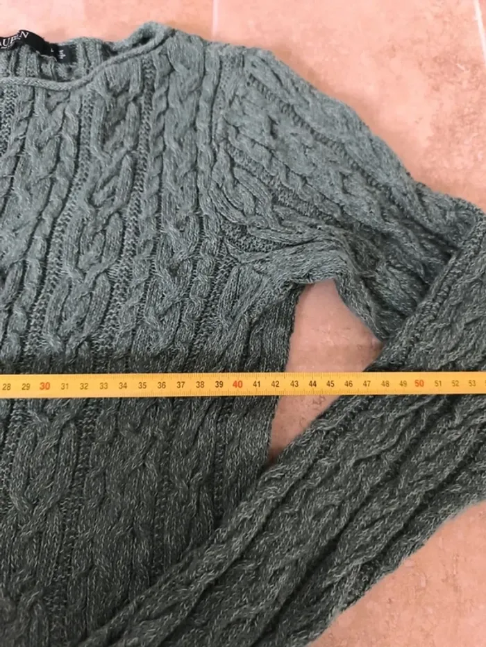 Pull Ralph Lauren vert d'eau femme torsadé excellent état taille L - photo numéro 5