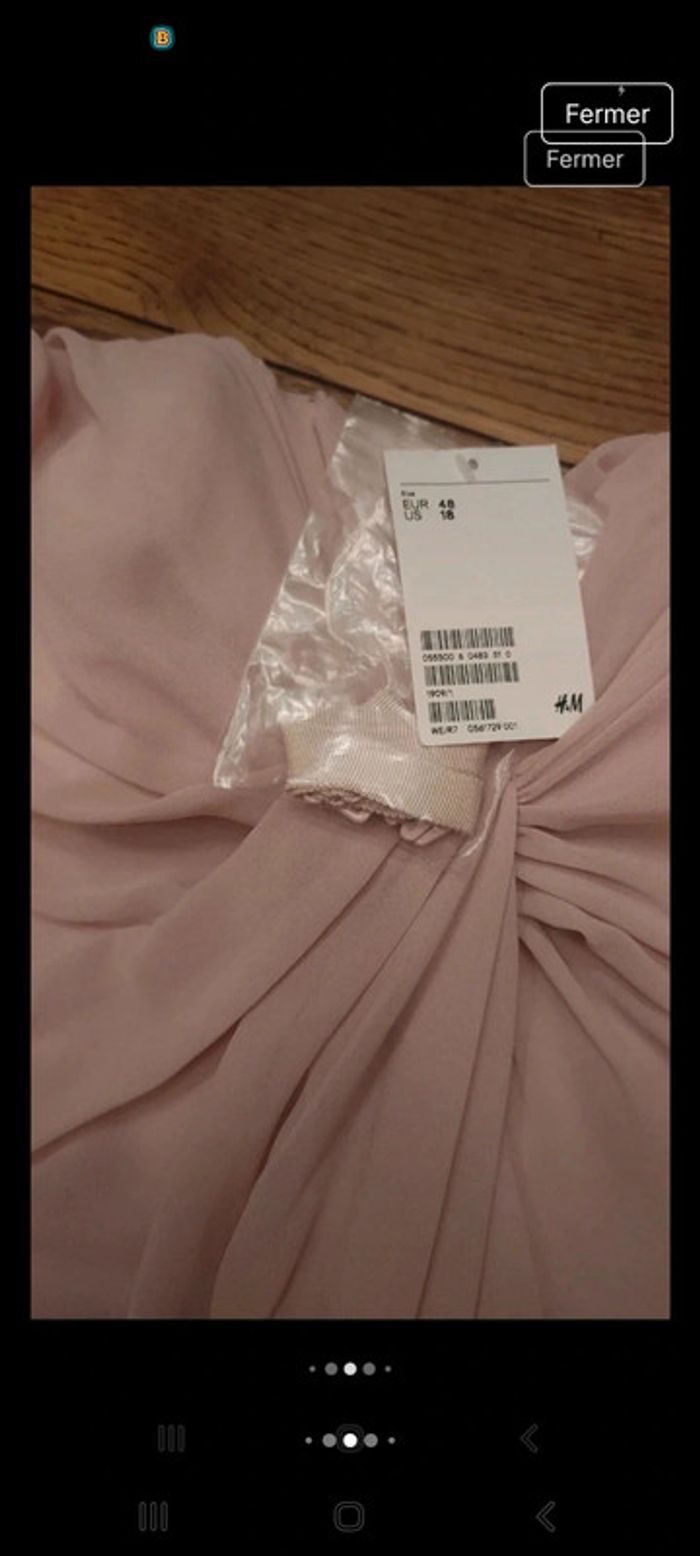 Magnifique Robe de soirée rose H&M eur48 neuve - photo numéro 12