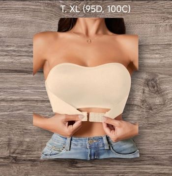 Bandeau brassière beige T. XL (95D, 100C)
