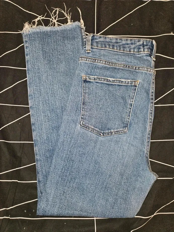 Jean taille haute effiloché bleu Primark taille 38 / M - photo numéro 7