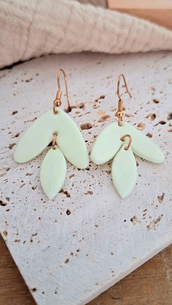 Brume Menthe Mini – Boucles d’oreilles pendantes – Création unique - photo numéro 5