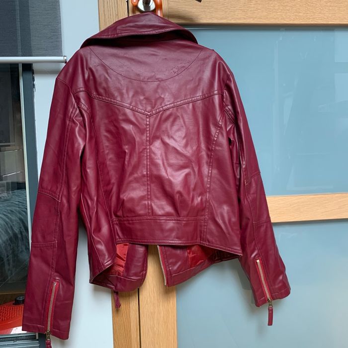 veste en cuir bordeau - photo numéro 3