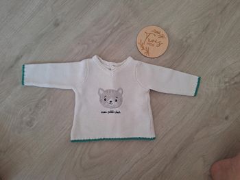 Pull blanc brodé Sergent Major