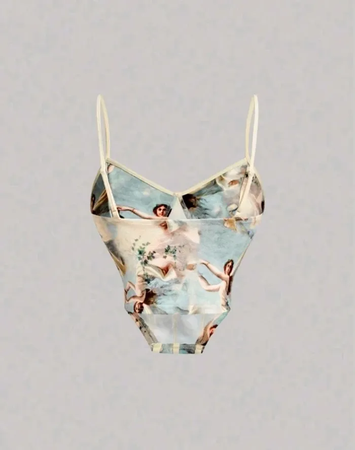 Débardeur/corset court oeuvre d'art/tableau - motif ange - photo numéro 4