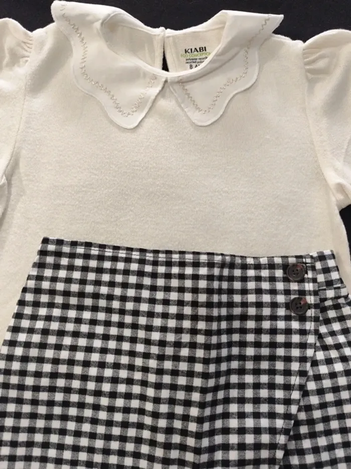 Ensemble Kiabi 8 ans pull jupe short vichy - photo numéro 2