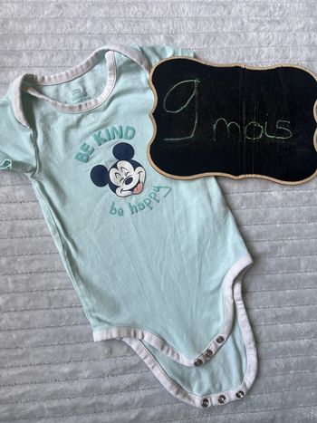 Body manches courtes Mickey 9 mois