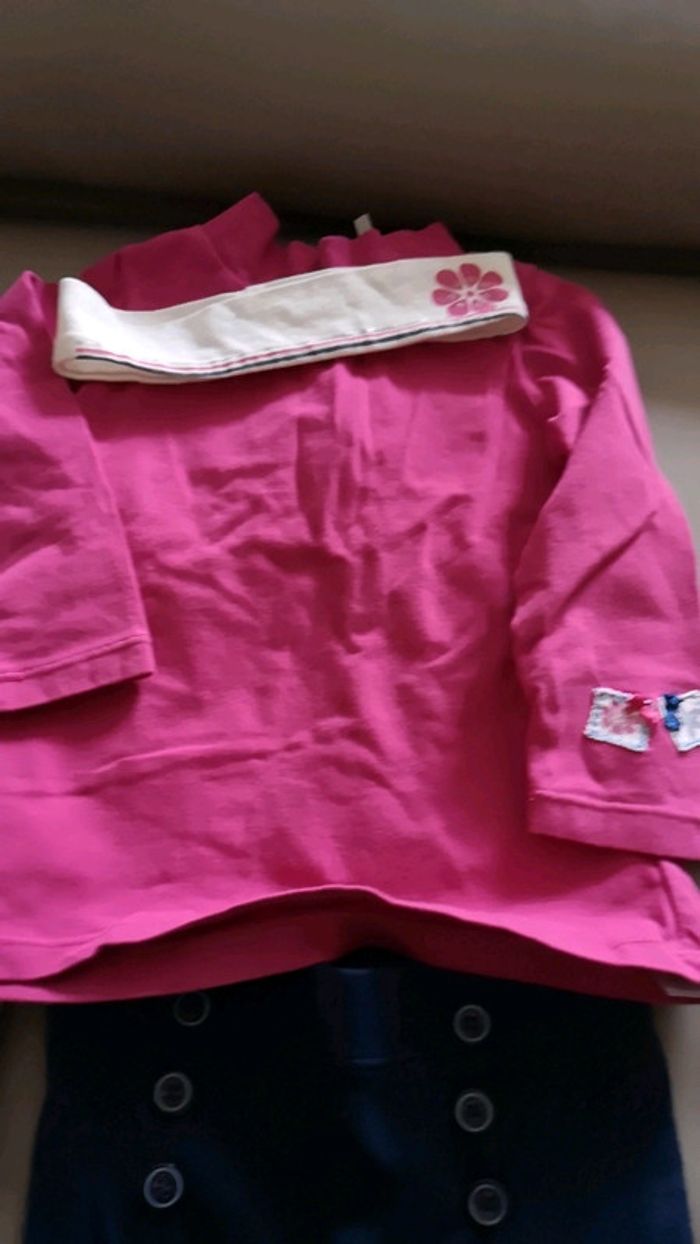 Ensemble 5 pièces bleu marine rose blanc - photo numéro 5