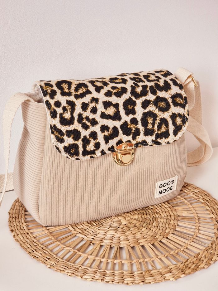Sac bandouliere velours et leopard - photo numéro 4