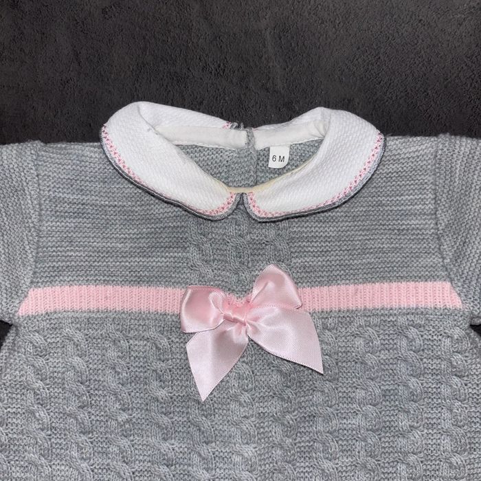 Robe fille grise noeud rose / 6 mois / Très bon état - photo numéro 3